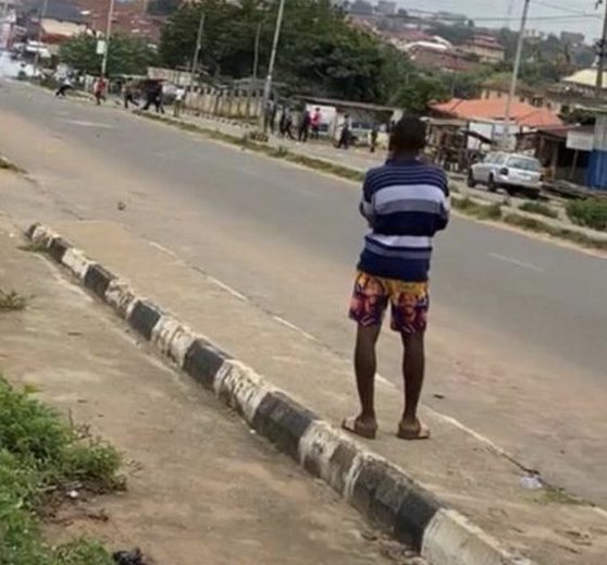 Jimoh Isiaq before he was shot , protest