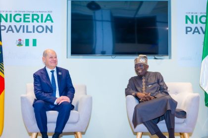 Olaf Scholz and Bola Tinubu of Nigeria